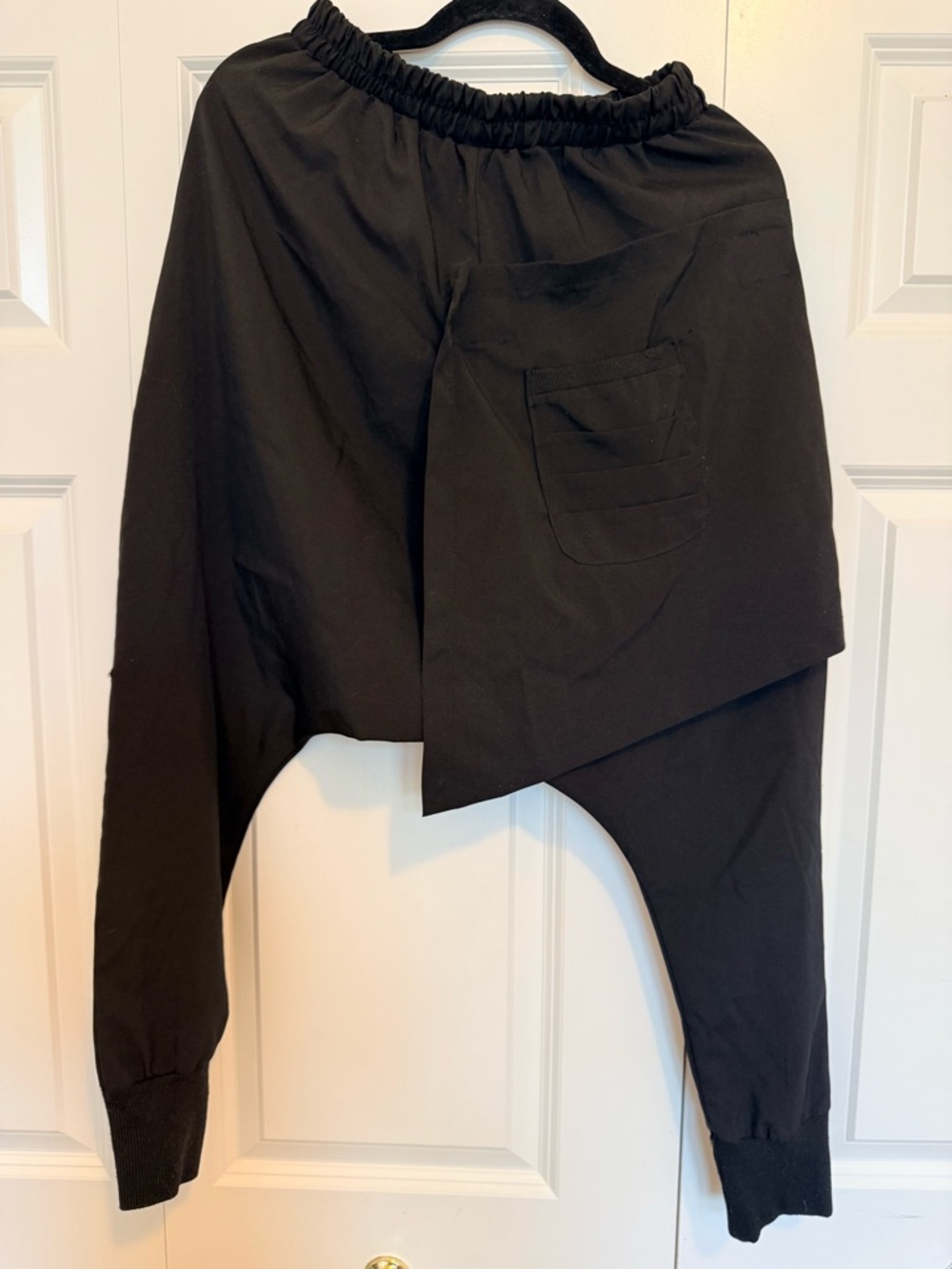 Black Women's Harem Jogger Pants with Pocket